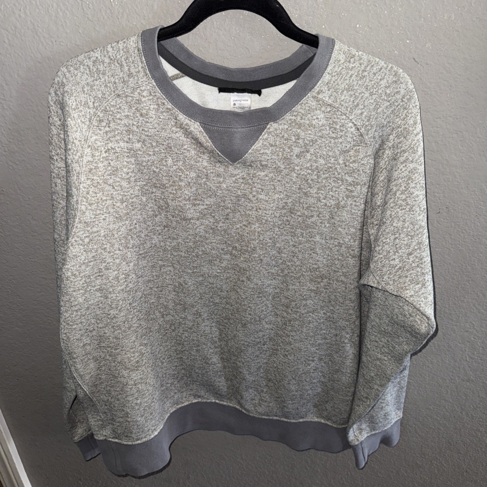 Patagonia Brisker Crew Sweatshirt Large Gray Nickel Mens L Crewneck Fleece